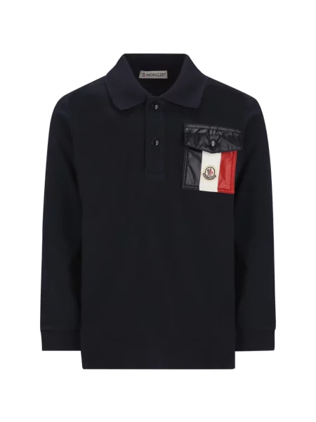 Koszulka polo dziecięca Moncler Enfant niebieska
