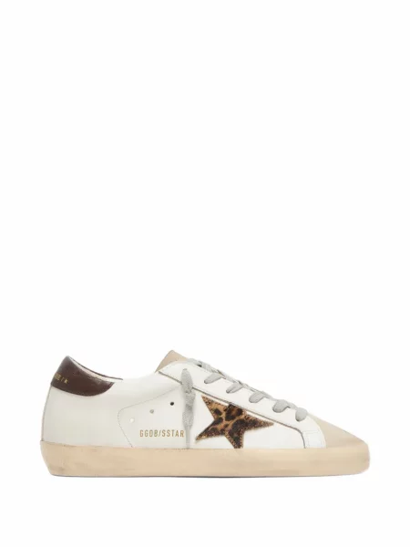 Bőr leopárdmintás sneaker Golden Goose nyomtatás fehér