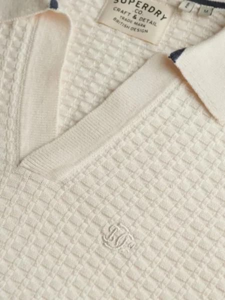 Gulerat tricou polo Superdry tricotate