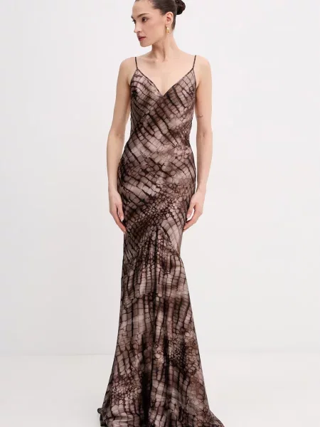 Elisabetta Franchi sukienka bieliźniana z brązowa