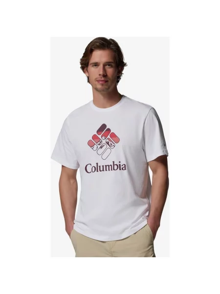 Koszulka z krótkim rękawem Columbia CSC Seasonal Graphic czerwony S biały
