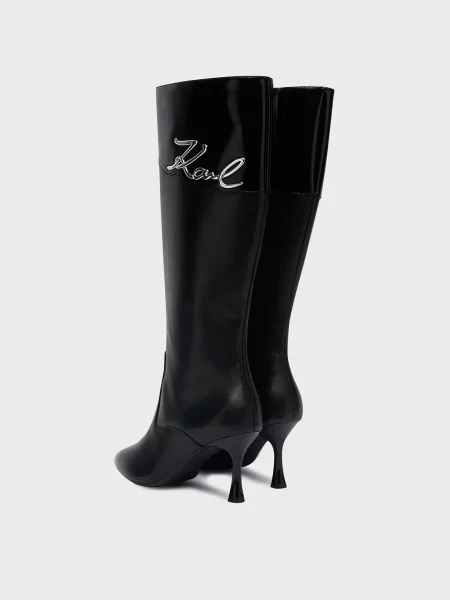 Кожаные сапоги Karl Lagerfeld черные