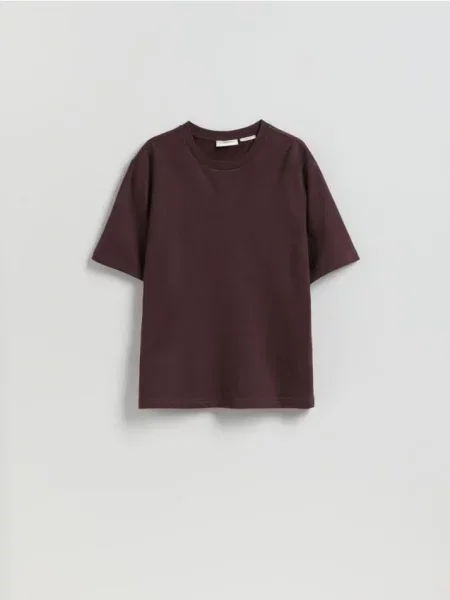 Reserved Tricou regular fit cu conținut ridicat de fibre de bambus maro-închis maro