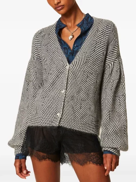 Cardigan Twinset tricotate gri