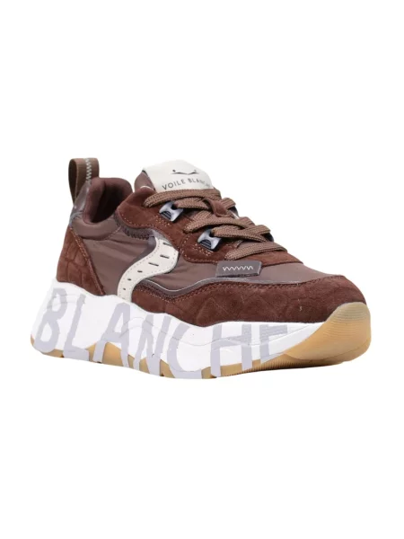 Sneakersy Voile Blanche skórzane brązowe