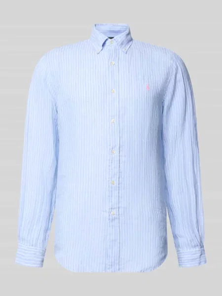 Koszula casualowa o kroju regular fit z czystego lnu Polo Ralph Lauren niebieska