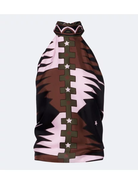 Top Pucci de mătase cu gât halter