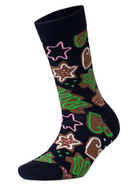 Skarpety z wyhaftowanym logo model ‘Gingerbread Cookies’ Happy Socks granatowe