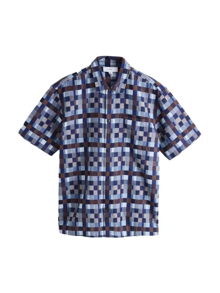 Next Košile indigo / světlemodrá hnědá