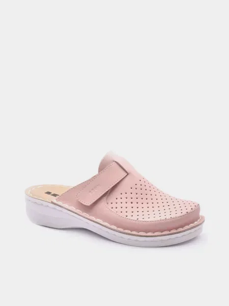 Кожаные сабо Leon розовые