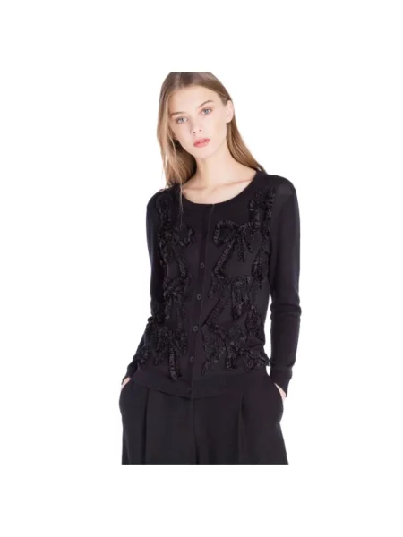 Haftowany sweter Twinset czarny
