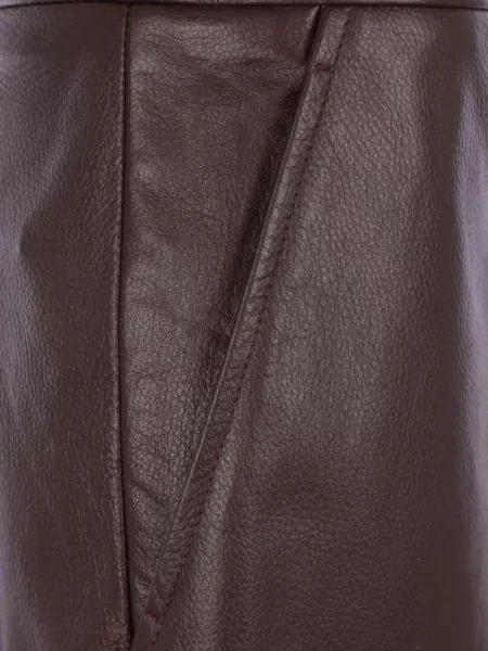 Fustă din piele Max Mara maro