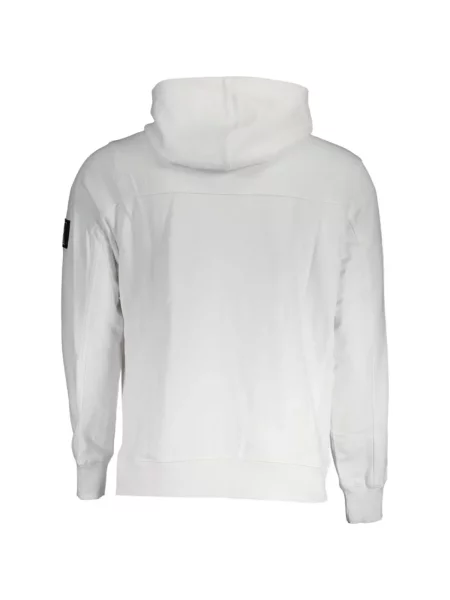 Hanorac cu glugă Calvin Klein cu autograf alb