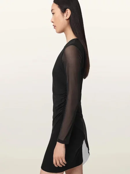 AllSaints рокля RILEY SL черно