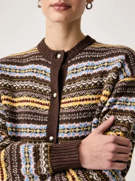 Levi's жилетка дамска с добавена вълна CHARLOTTE CREWNECK кафяво