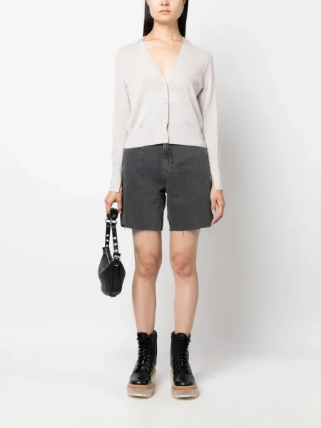 Cardigan Calvin Klein de lână cu decolteu în V gri
