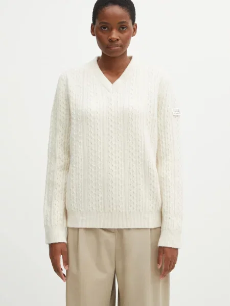 Maison Margiela pulover din amestec de lână bej