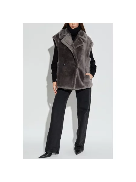 Sztuczne futro kamizelka Stand Studio szara