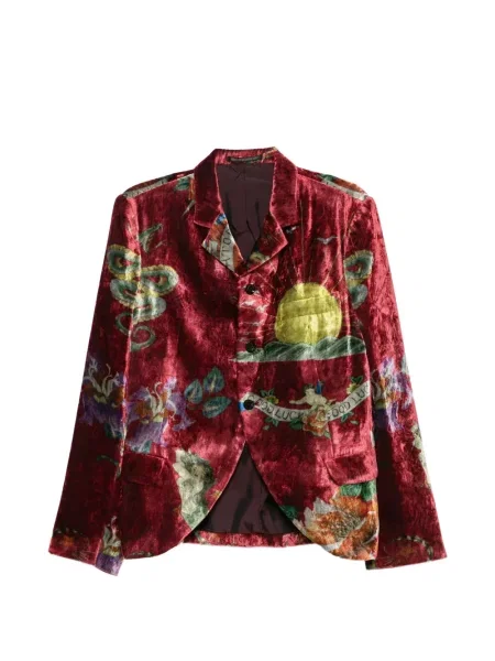 Sacou Yohji Yamamoto de catifea cu imagine roșu