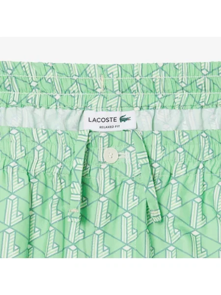 Lacoste Lekkie Szorty Z Nadrukiem Monogramu zielony
