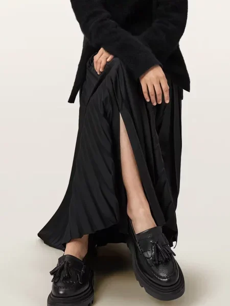 Кожаные лоферы Allsaints черные