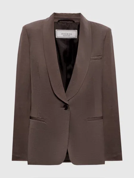 Жакет з льоном Peserico коричневий