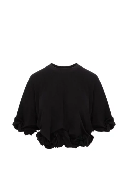 Tricou Seen Users cu volane negru