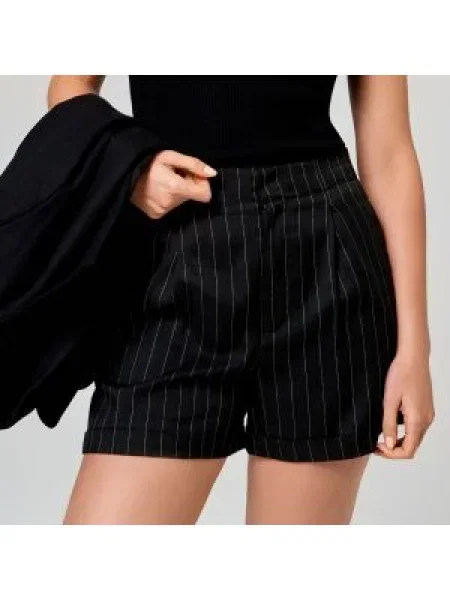 Sinsay Pruhované kraťasy černý