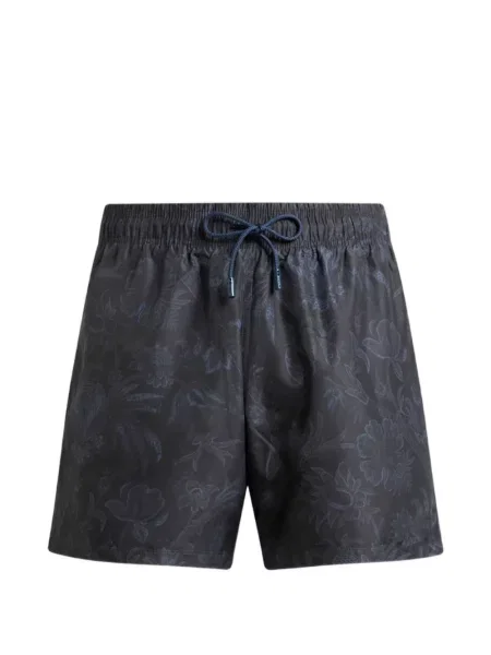 Slip de baie Etro cu model floral cu imagine albastru