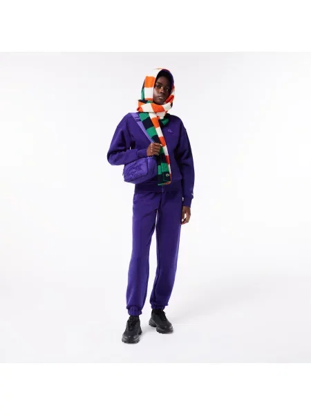 Lacoste Bluza Dresowa Z Zamkiem Błyskawicznym Z Bawełny fioletowa
