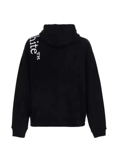 Hanorac cu glugă Off-white cu imagine alb