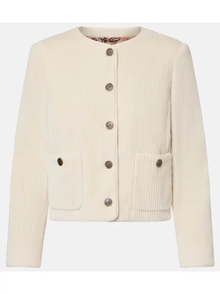 Geacă Etro de catifea cord alb