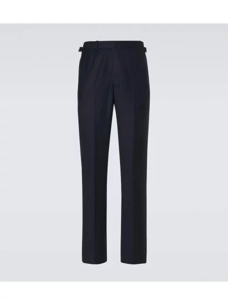 Pantaloni Dunhill de lână albastru