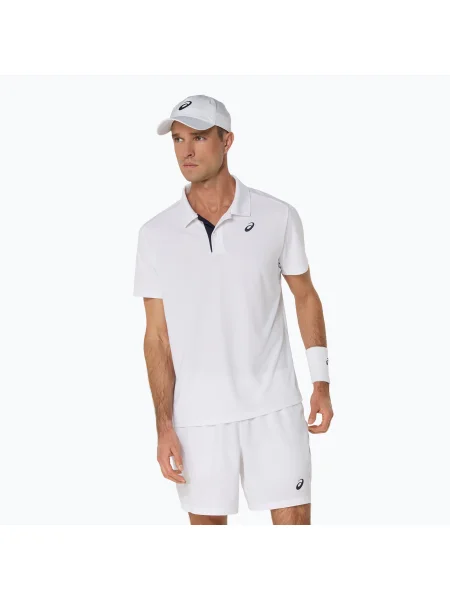 ASICS Court Polo Shirt pentru bărbați strălucitor alb