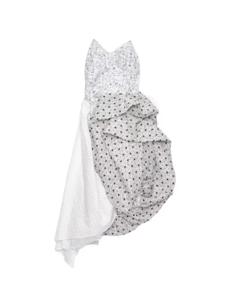 Rochie Pauline Dujancourt cu model floral cu imagine asimetrică alb