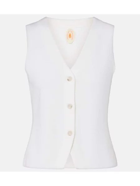 Vestă Jardin Des Orangers de lână alb