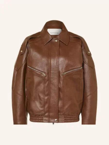 The Frankie Shop Bomberka Hudson O Wyglądzie Skóry braun brązowa