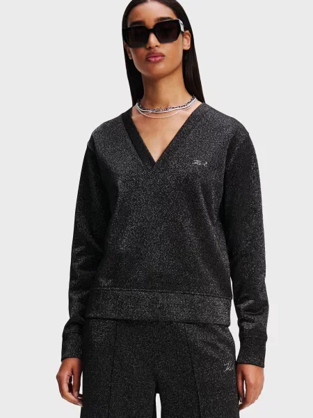 Светр Karl Lagerfeld з джерсі чорний