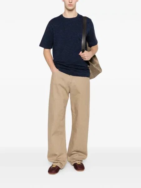 Tricou Woolrich tricotate cu decolteu rotund albastru