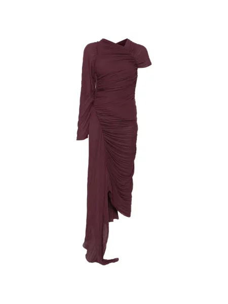 Rochie Victoria Beckham cu volane asimetrică violet