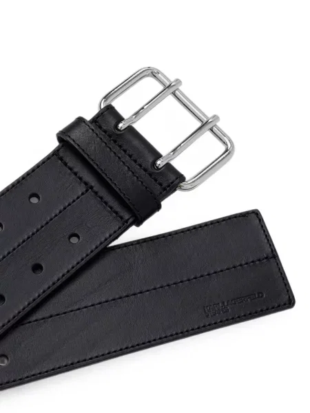 Cu centură curea Karl Lagerfeld Jeans din piele negru