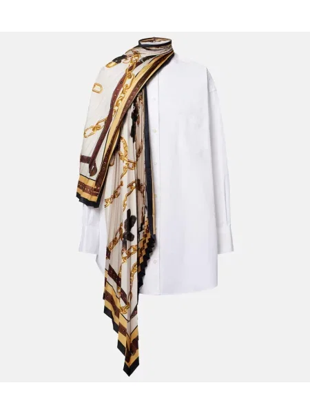 Rochie tip cămașă Acne Studios din poplin de costum alb