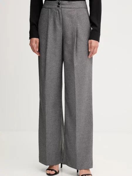 Gaudi pantaloni lat high waist gri