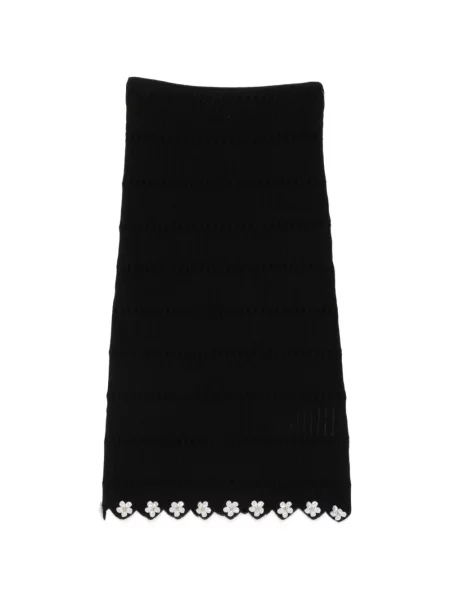 Fustă midi Maje cu model floral tricotate negru