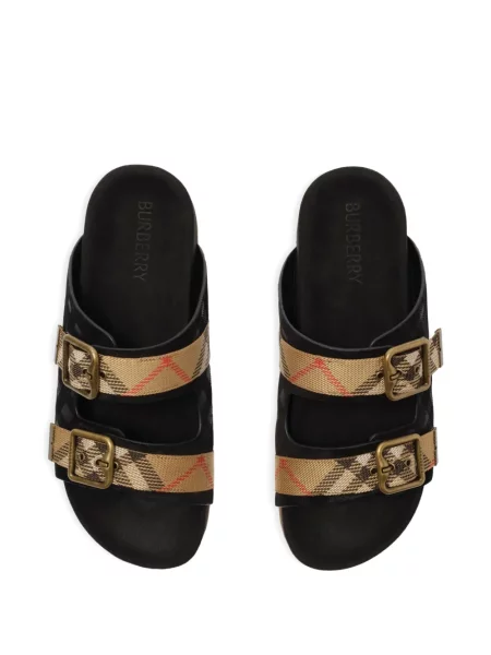 Kαρό σανδάλια Burberry σουέντ μαύρο