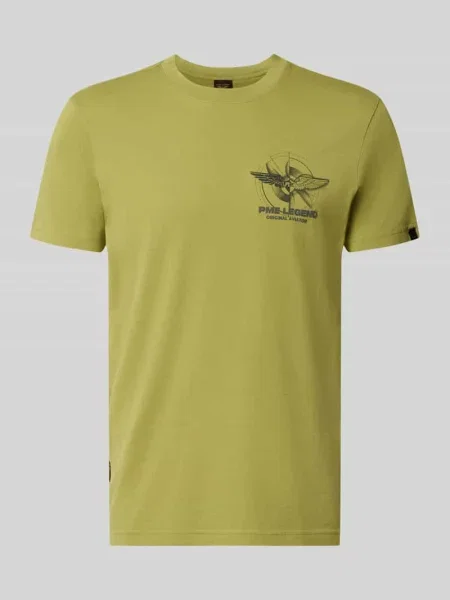 T-shirt z nadrukiem z logo i okrągłym dekoltem Pme Legend zielona