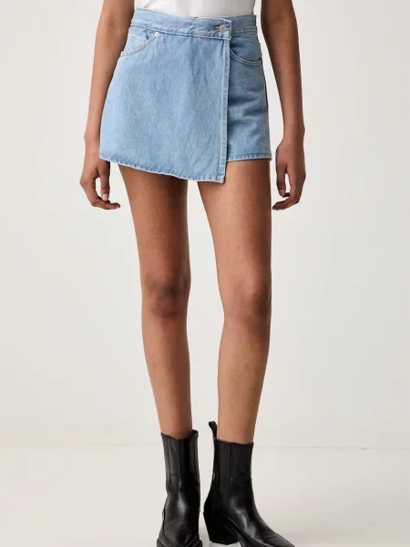 Levi's fustă-pantalon pentru femei din denim OPEN MIND albastru