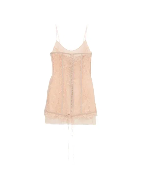 Mała sukienka mini Giuseppe Di Morabito koronkowa garniturowa różowa