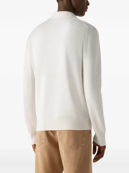 Gulerat polo Zegna alb