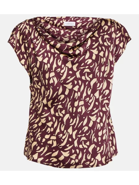 Top Velvet din satin cu imagine